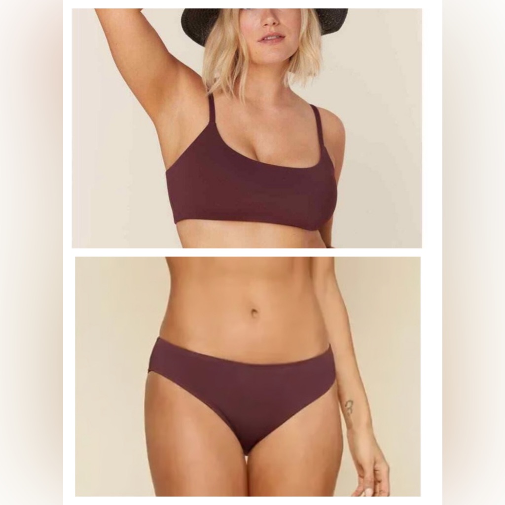 Andie Swim 2 Pc Bikini: The Maui Bikini Top & Classic Bikini Bottom Caco Brown